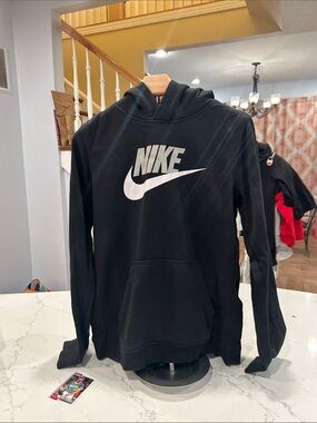 Nike Black Hoodie with White Logo